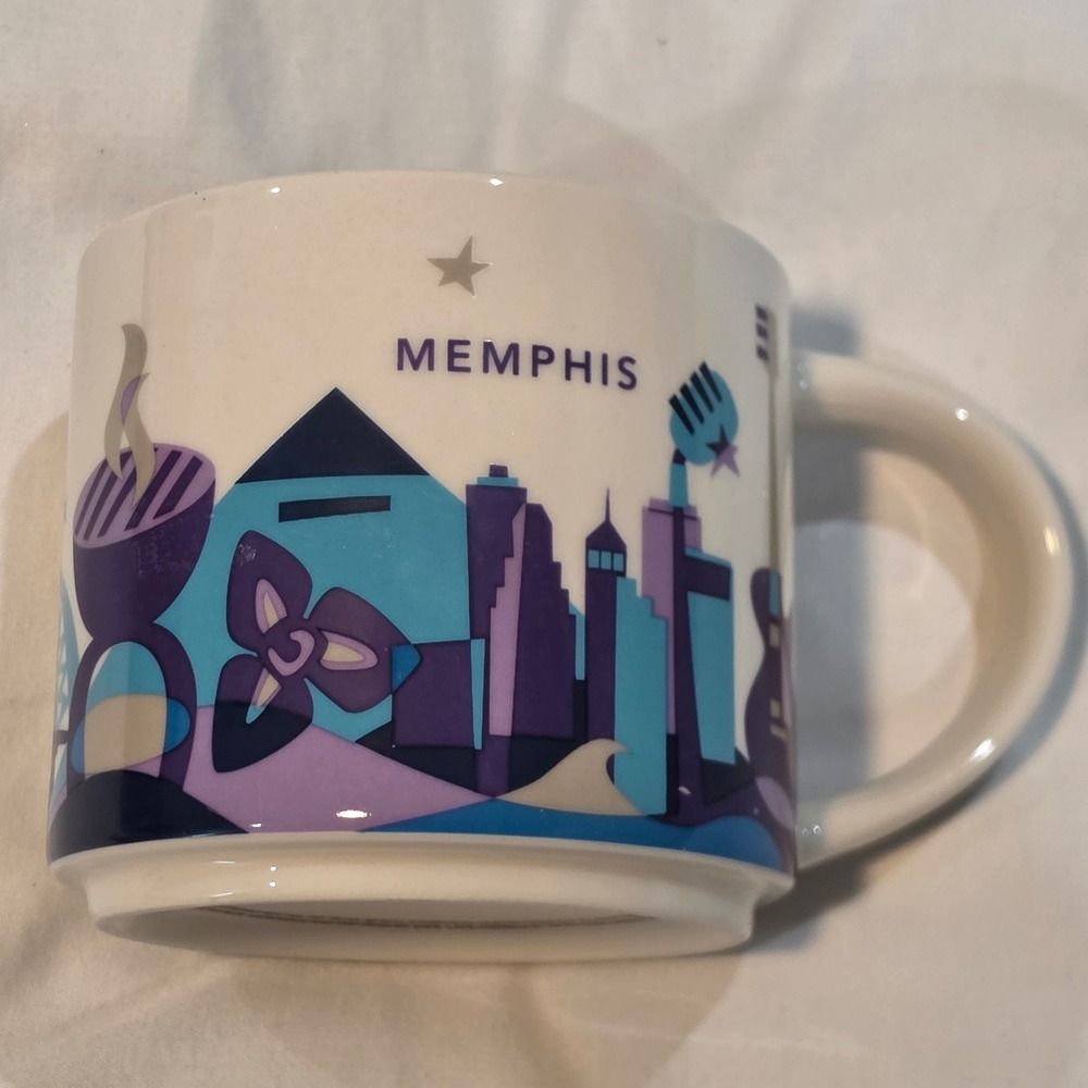 Starbucks Memphis You Are Here Collection Mug 14oz Blue Purple Excellent 2016